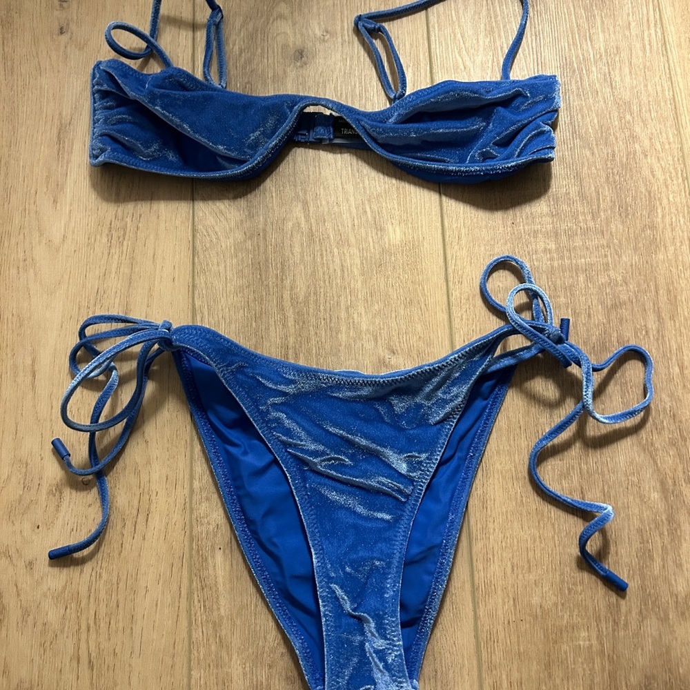 Triangl Swimwear Blue Velvet Bikini